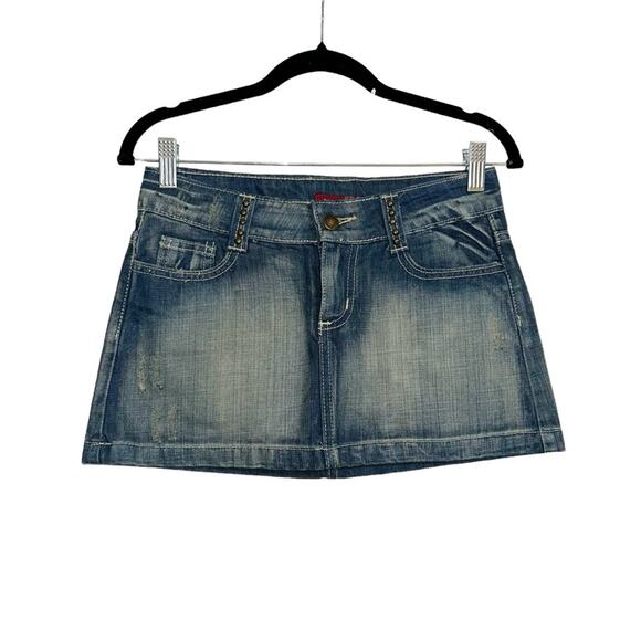NWT Forever 21 Y2K Deadstock Denim Micro Skirt SMALL - Picture 1 of 6